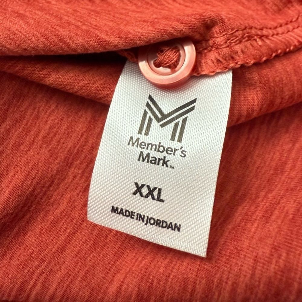 NWT Member’s Mark Performance Polo UPF 30 Moisture Wicking Orange Heather XXL - Picture 6 of 7